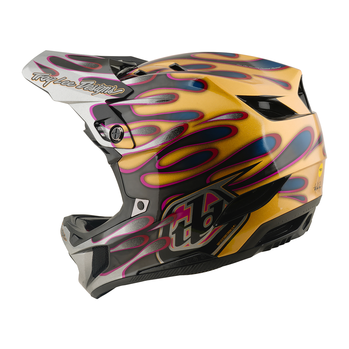 Casco MTB Troy lee designs D4 Carbón Overspray Gold / Black