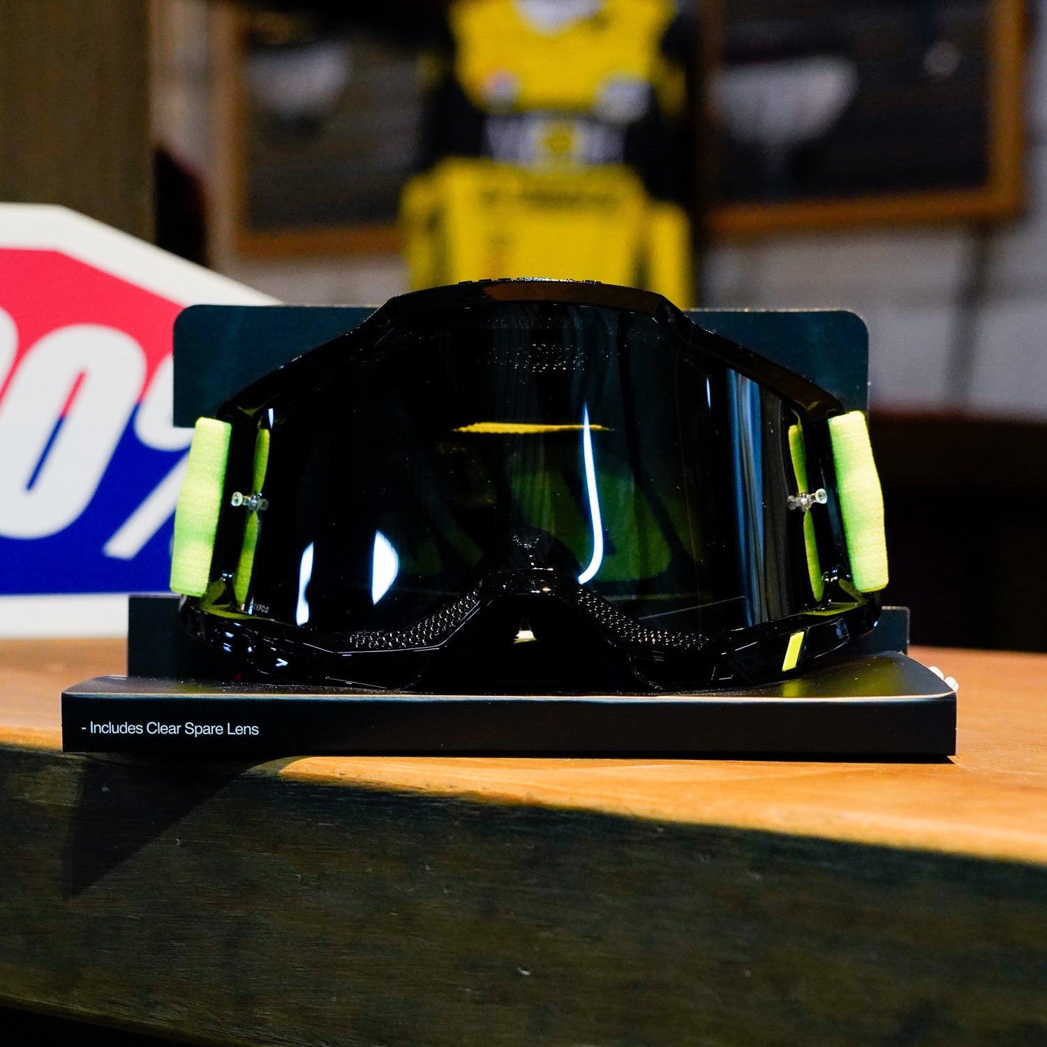 Goggles 100% Accuri 2 Neon Yellow - Mica Espejo Plateada