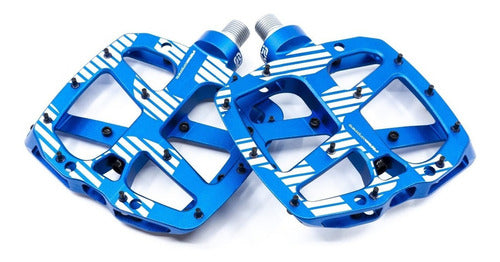 mdh pedale Plus Flat Pedal Aluminum Body 22Pins Blue
