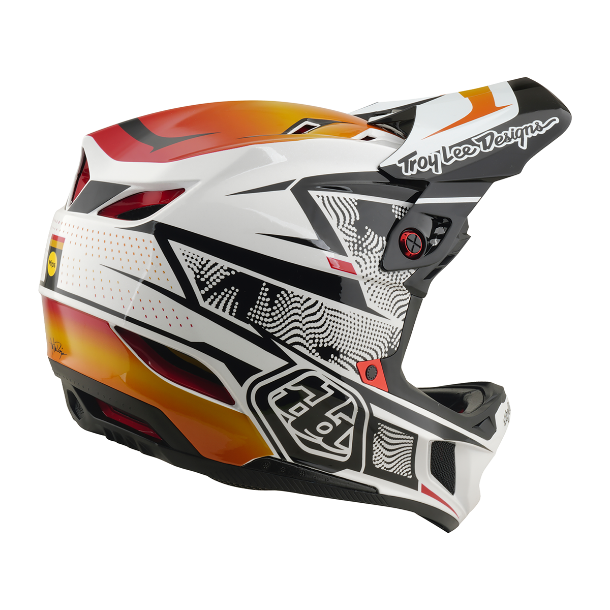Casco MTB Troy lee designs D4 Composite Lined Up White