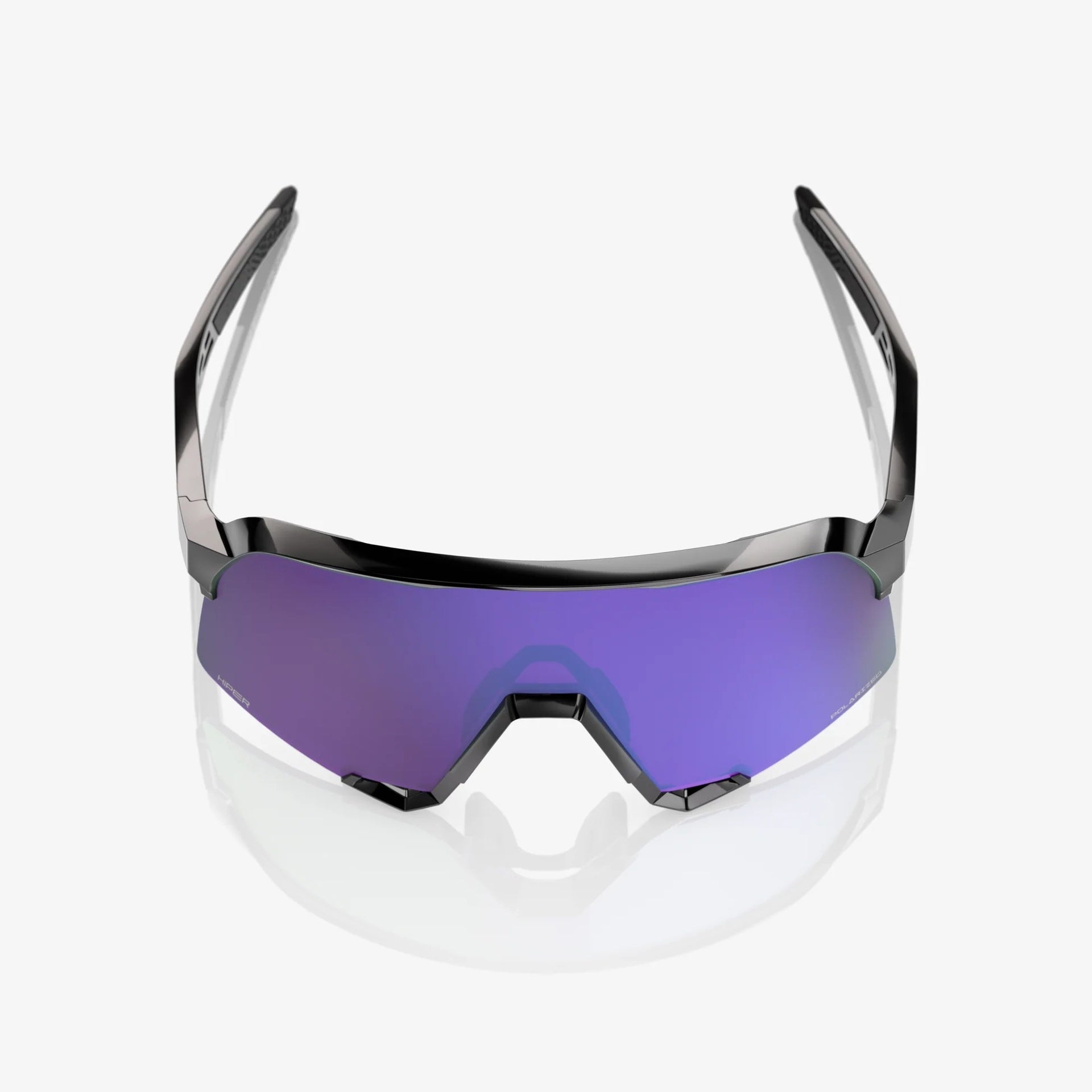 Lentes deportivos 100% S3 Polished Black - HiPER Lavender Mirror Polarized Lens