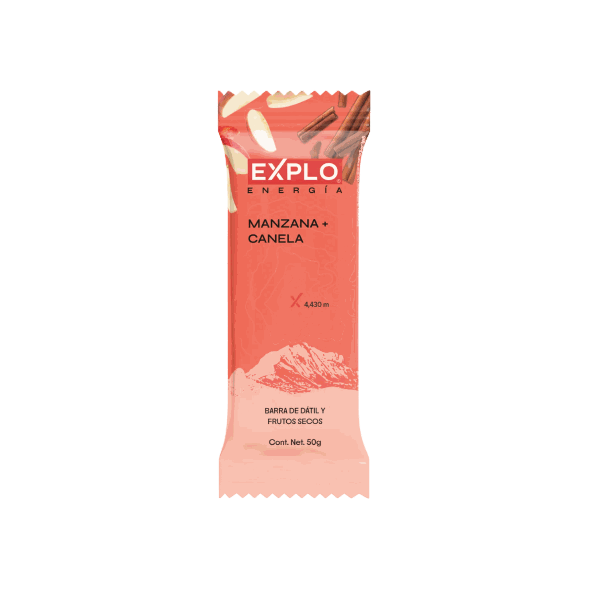 Barra energética EXPLO sabor Manzana + Canela 50 g