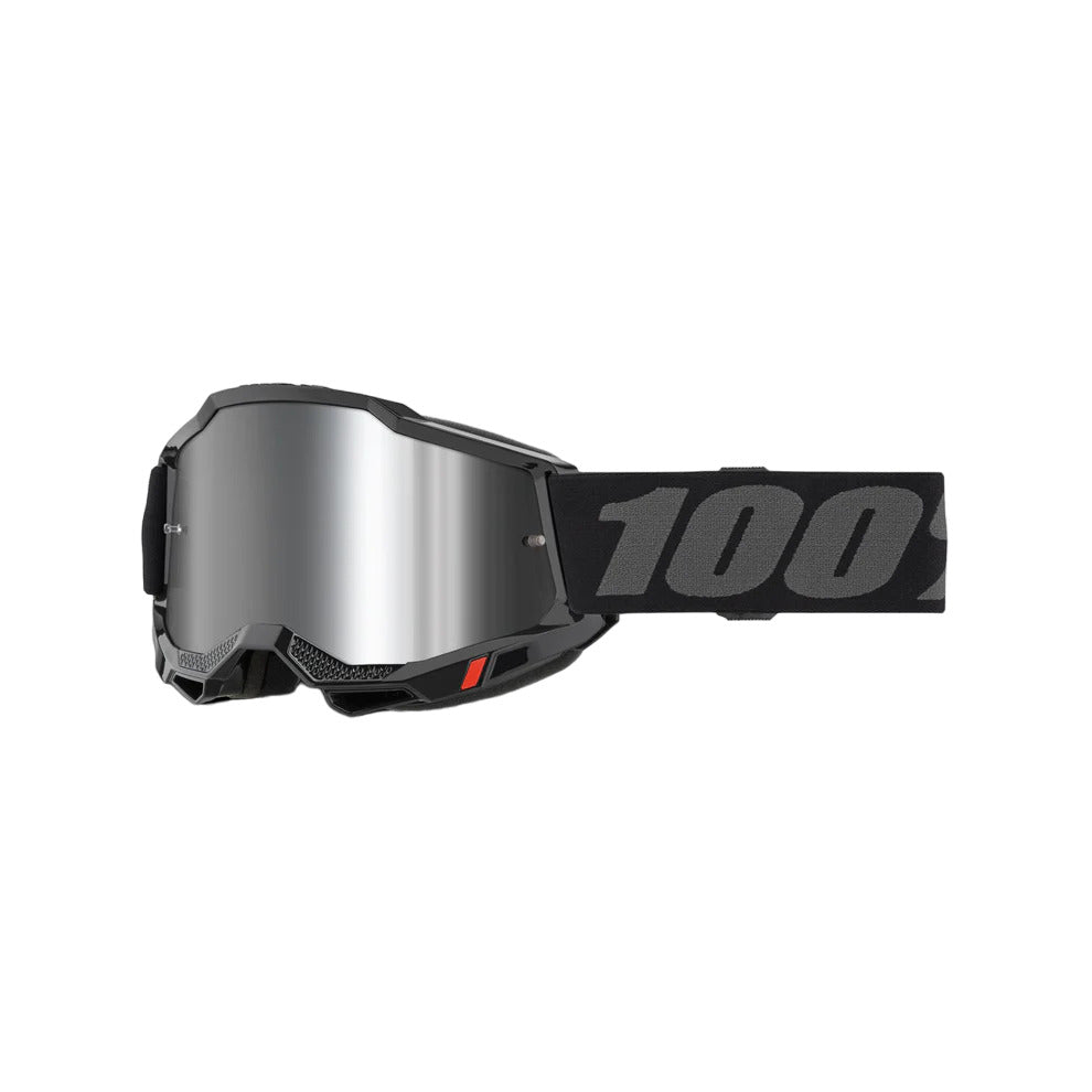 Goggles 100% Accuri 2 Black - Mica Espejo Plateada