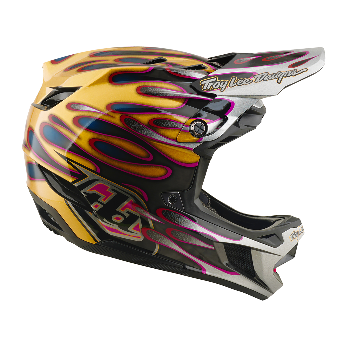 Casco MTB Troy lee designs D4 Carbón Overspray Gold / Black