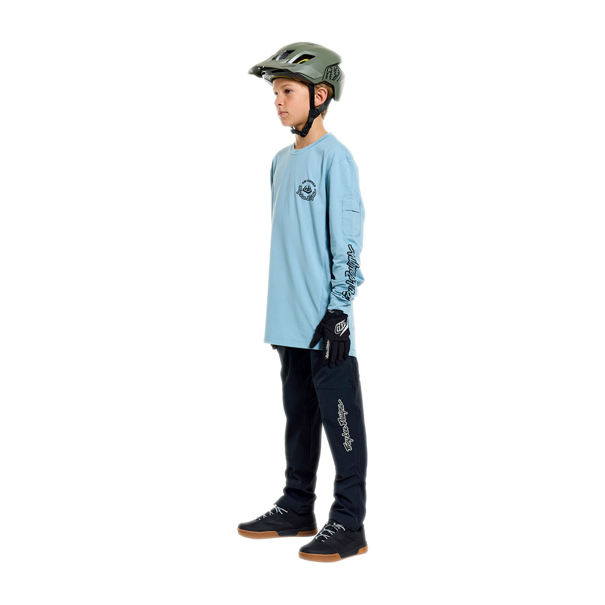 Playera juvenil manga larga para MTB Ruckus Ride; Carbs Dawn Blue