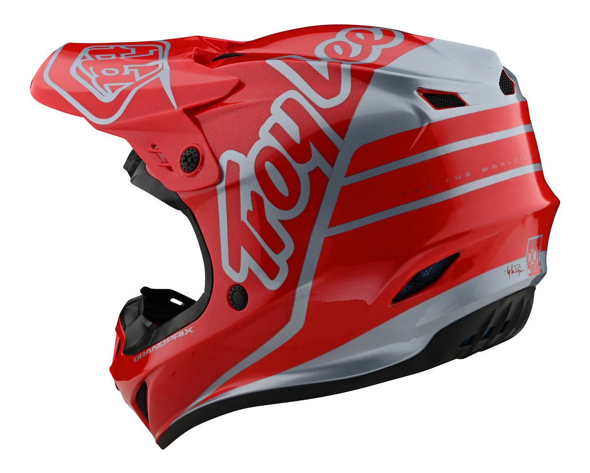 Casco Troy Lee Designs GP Moto Silhouette Red / Silver