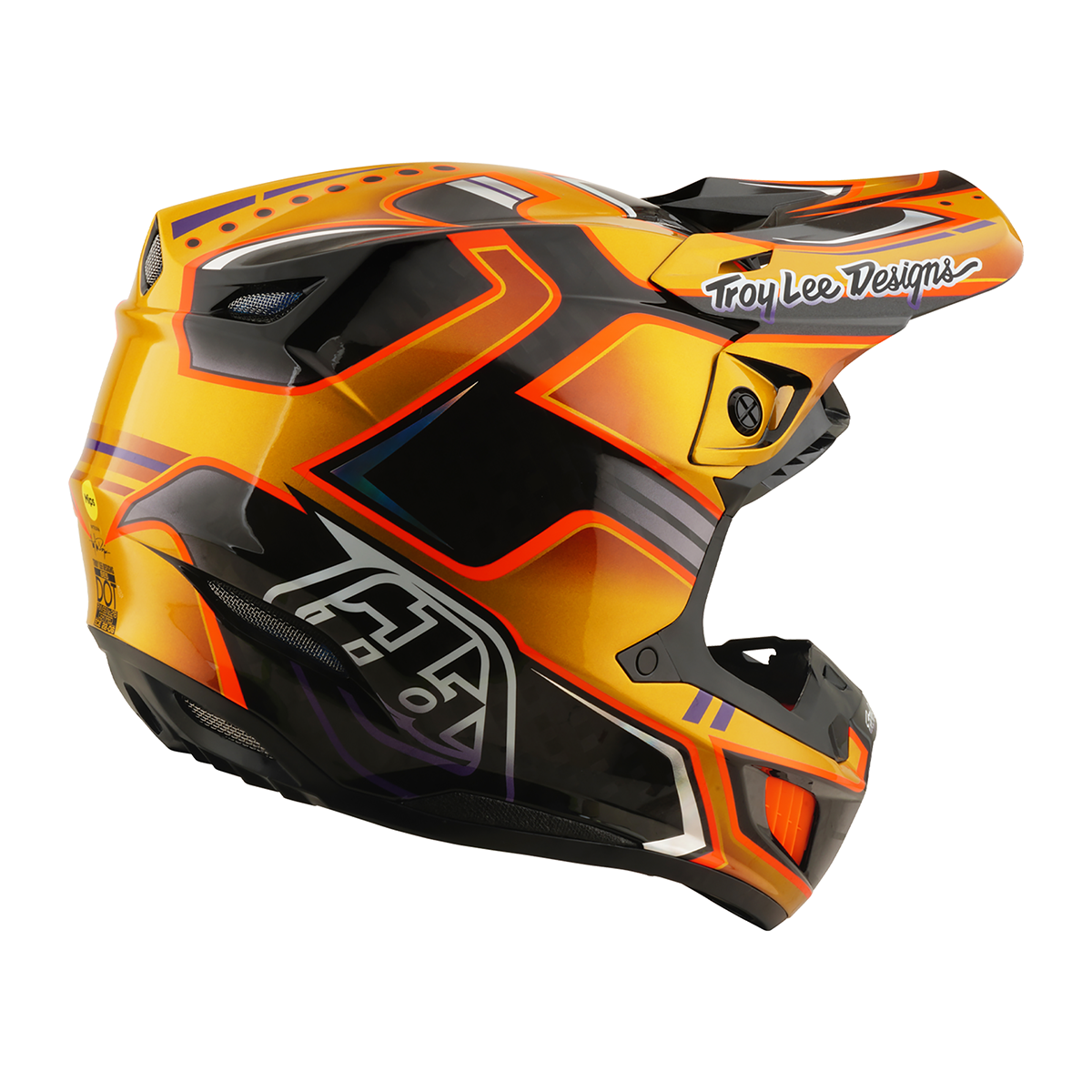 Casco para moto Troy Lee Designs SE5 ECE de Carbón Crest Gold