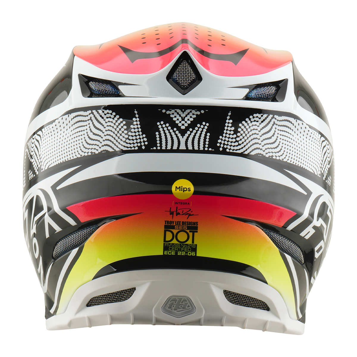 Casco para moto Troy Lee Designs SE5 ECE de Carbón Lined Up White