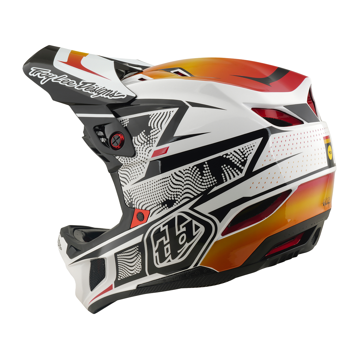 Casco MTB Troy lee designs D4 Composite Lined Up White
