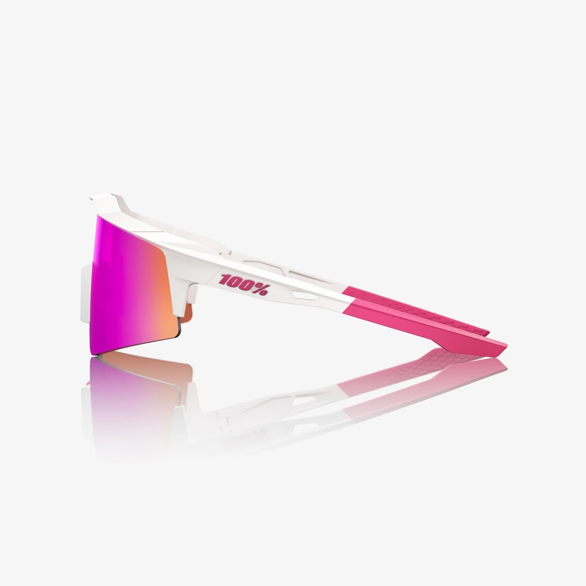 Lentes deportivos 100% SPEEDCRAFT SL - Matte White/Pink - HiPER Vital Pink Mirror