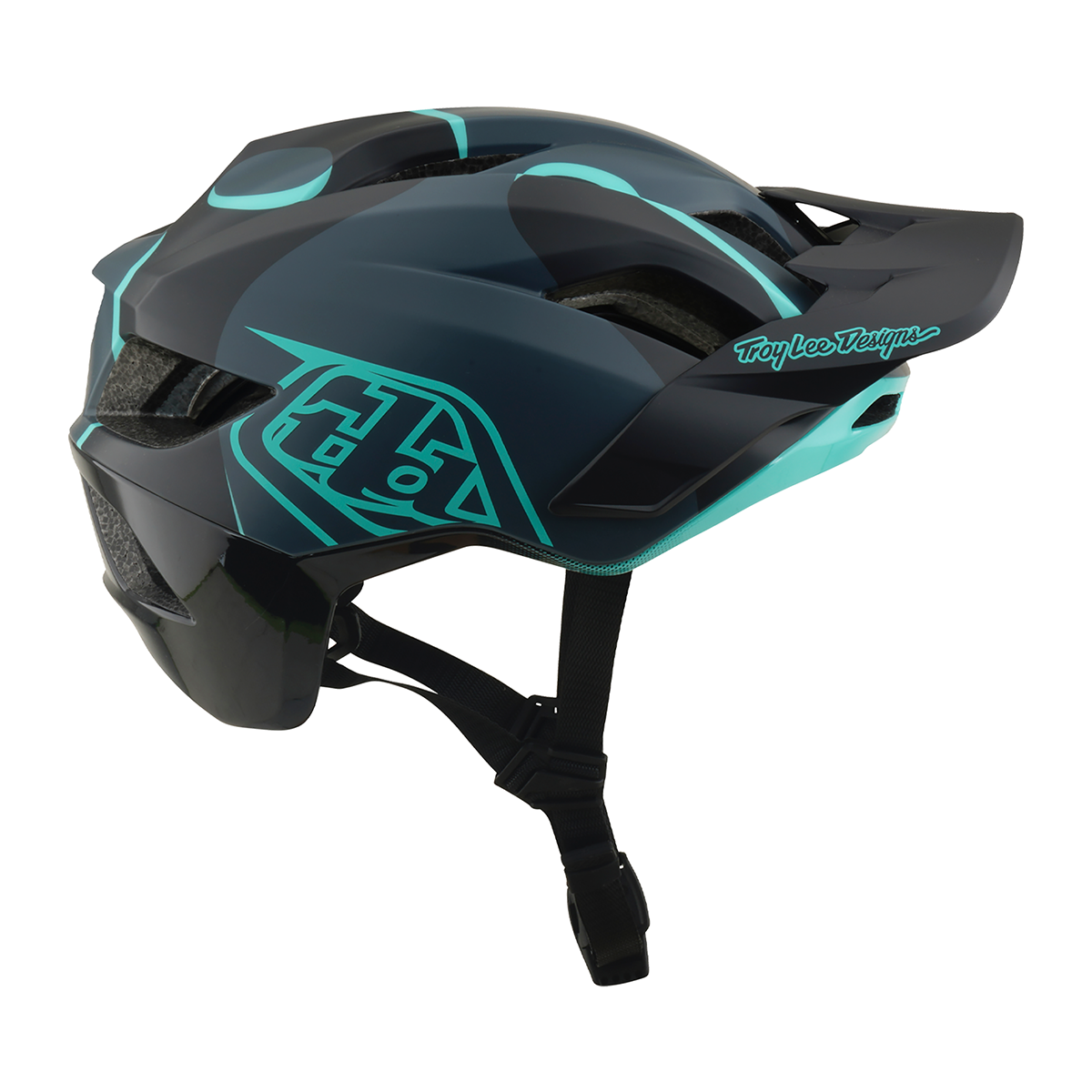 Casco MTB Troy Lee Designs Flowline SE Badge Carbon / Real Teal