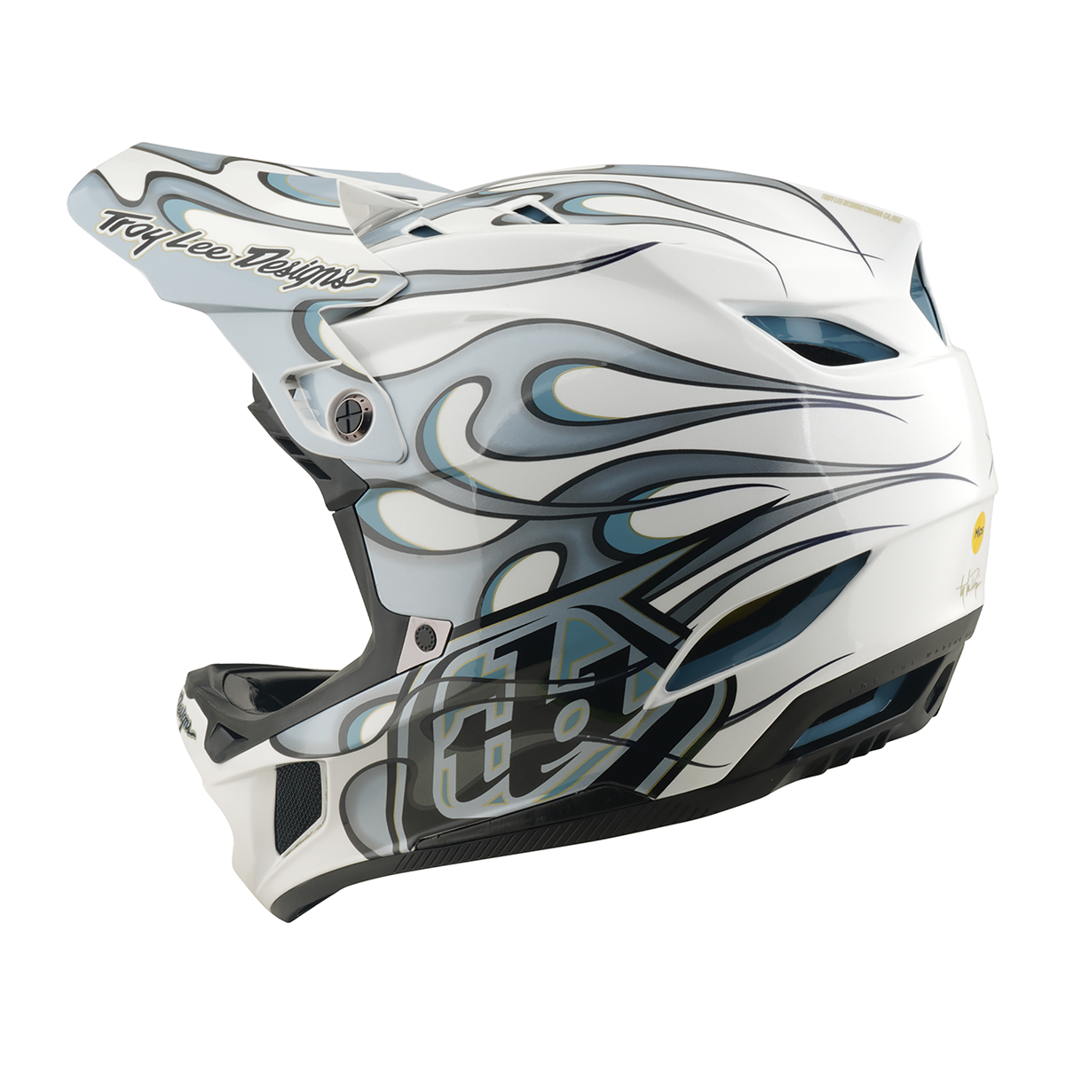 Casco MTB Troy lee designs D4 Composite Torched White / Silver