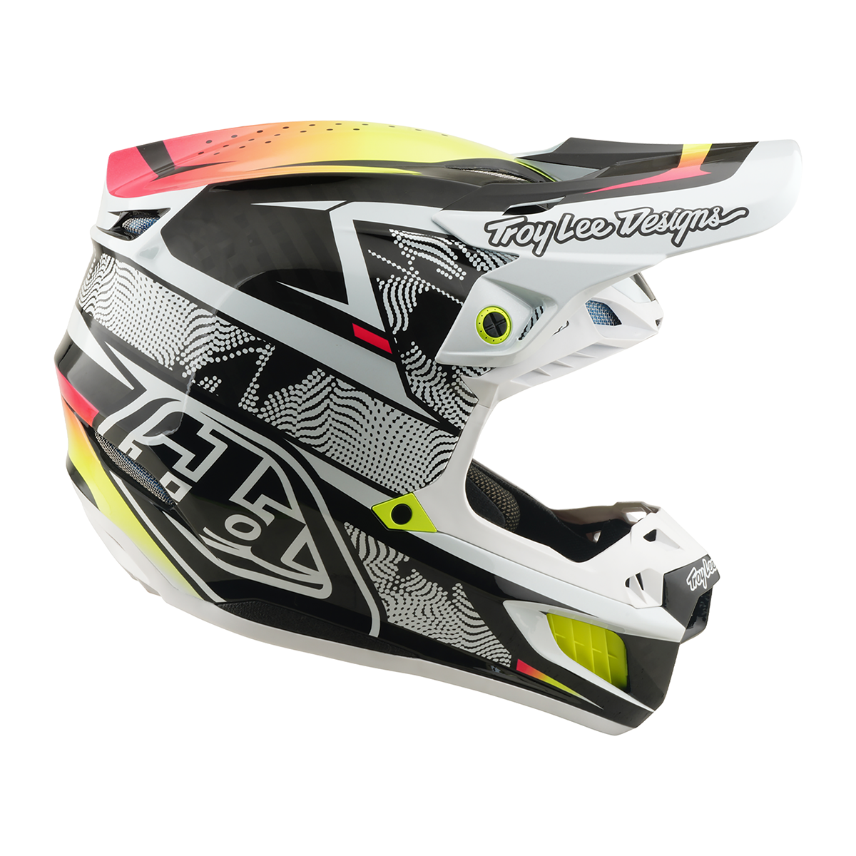 Casco para moto Troy Lee Designs SE5 ECE de Carbón Lined Up White