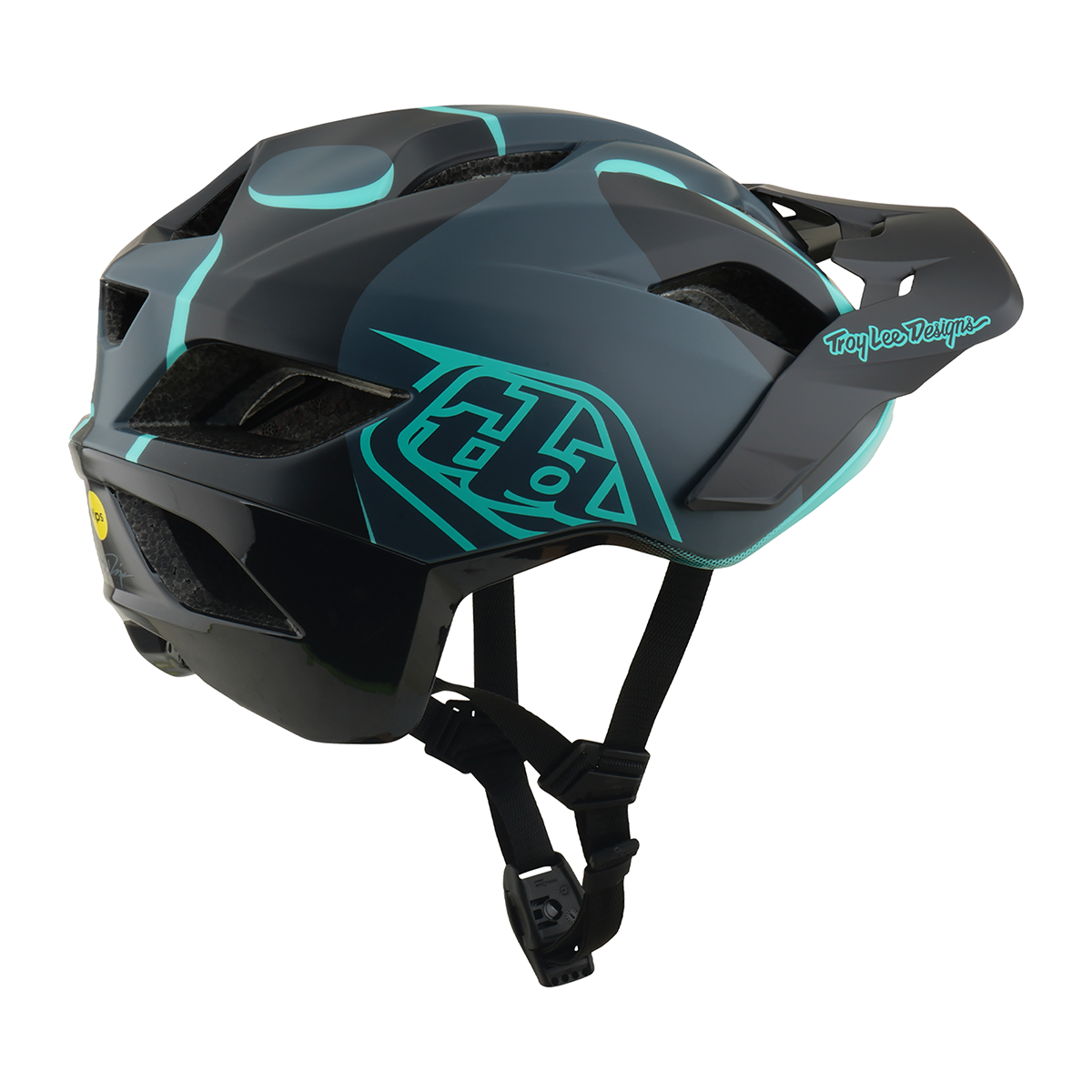 Casco MTB Troy Lee Designs Flowline SE Badge Carbon / Real Teal