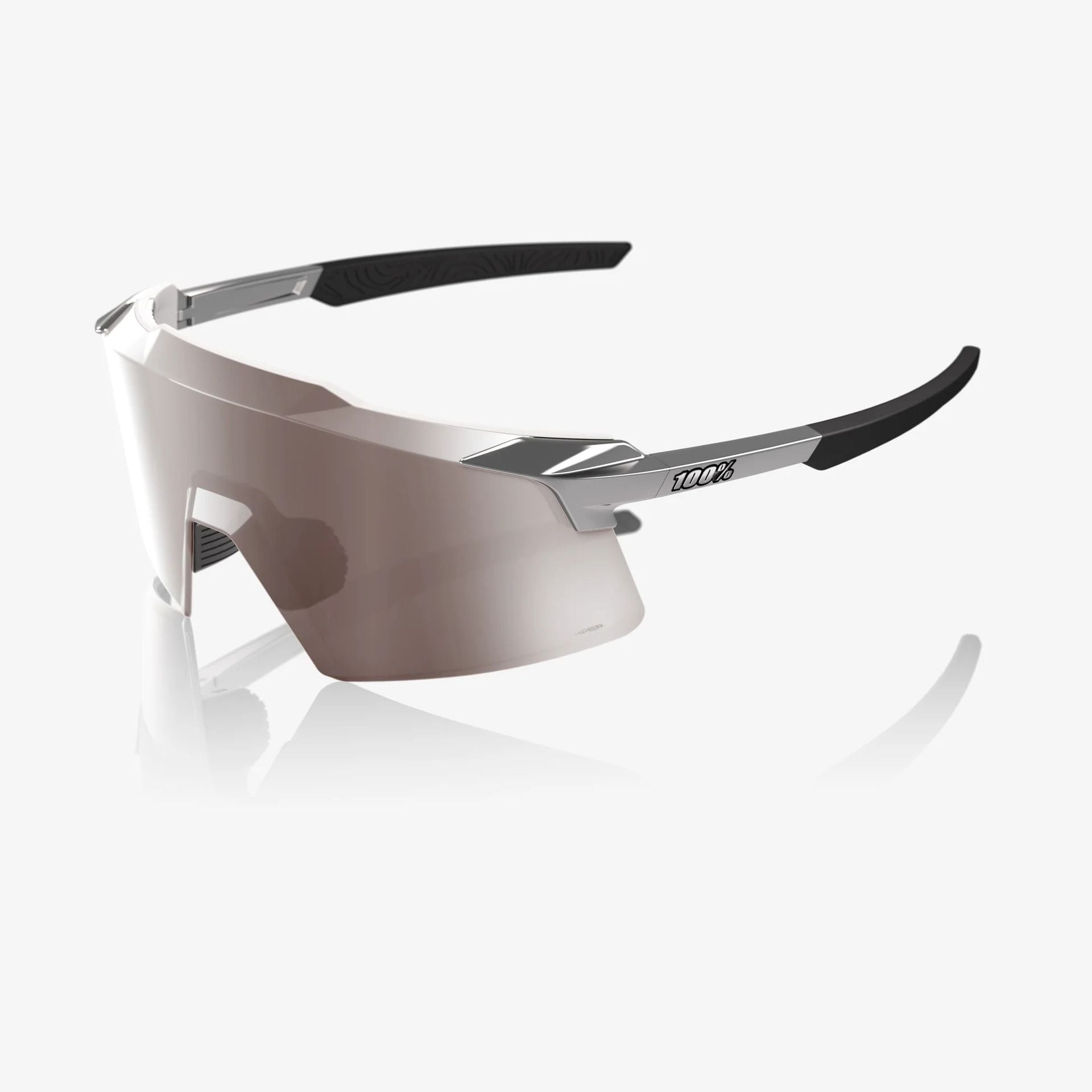 Lentes deportivos 100% AEROCRAFT - Gloss Black Chrome - HiPER Silver Mirror