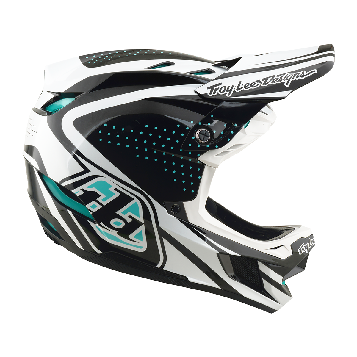 Casco MTB Troy lee designs D4 Polyacrylite The Line Charcoal / White
