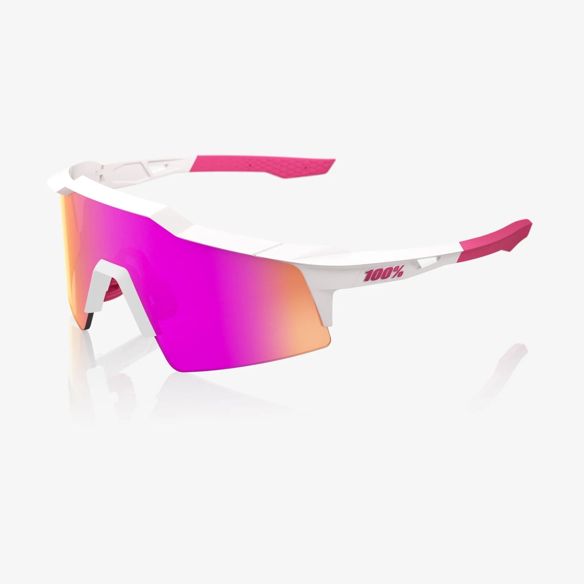 Lentes deportivos 100% SPEEDCRAFT SL - Matte White/Pink - HiPER Vital Pink Mirror