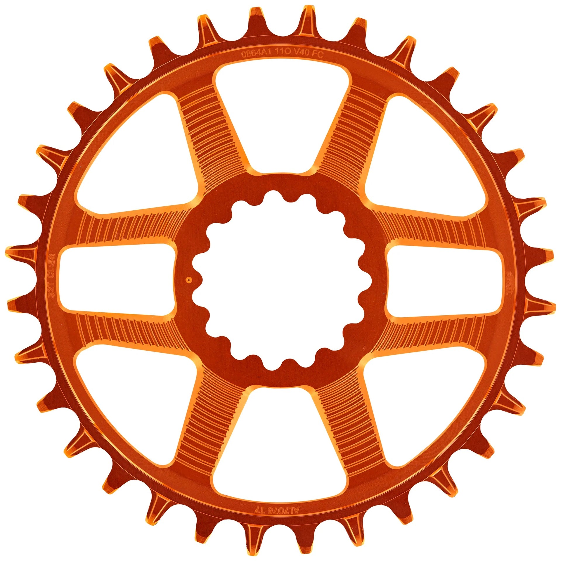 e*thirteen - Helix R Guidering - Direct Mount - 30T - 52/55mm Flip Flop - Shimano/SRAM 11/12s Chain Compatible - Naranja