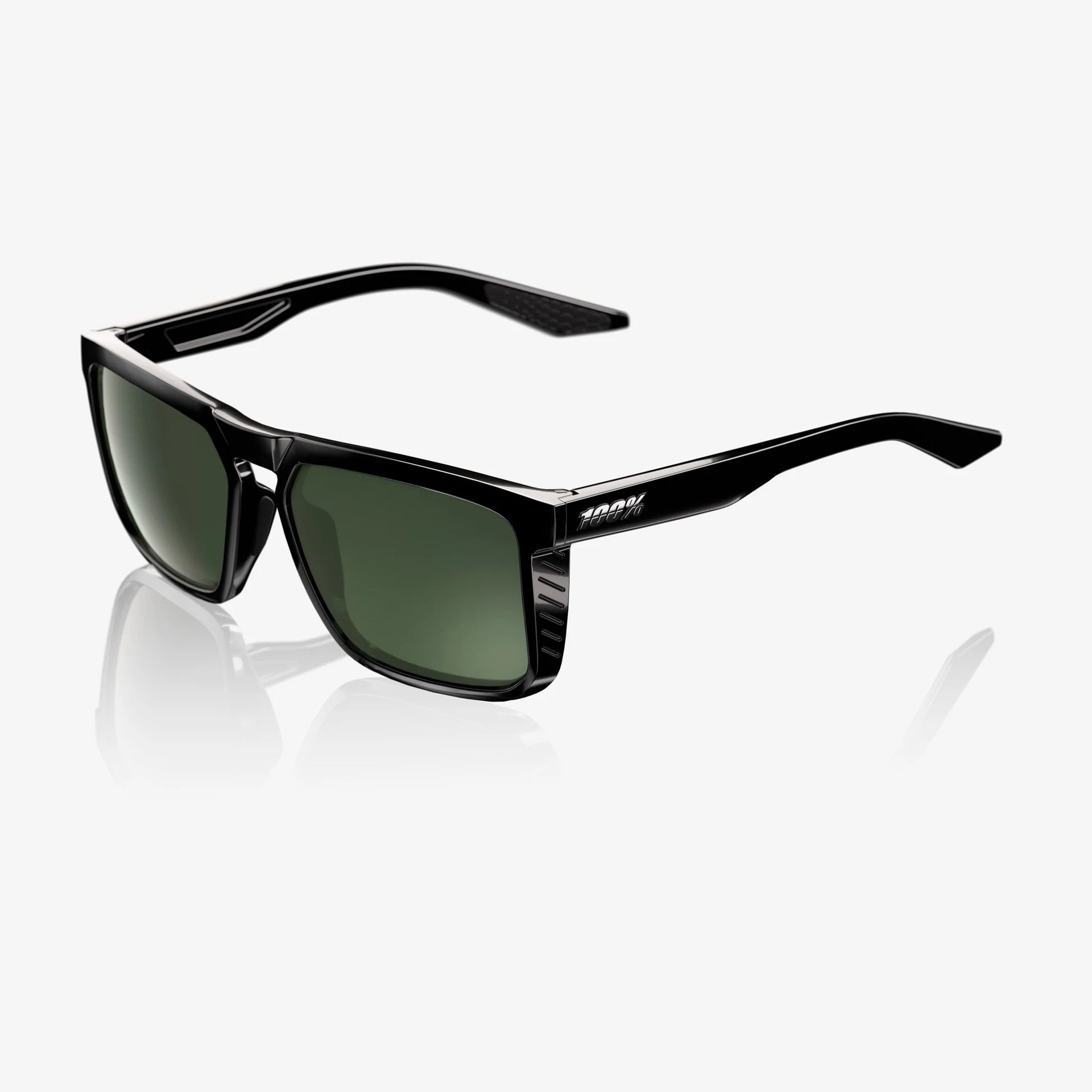 Lentes lifestyle 100% RENSHAW - Polished Black - Grey Green