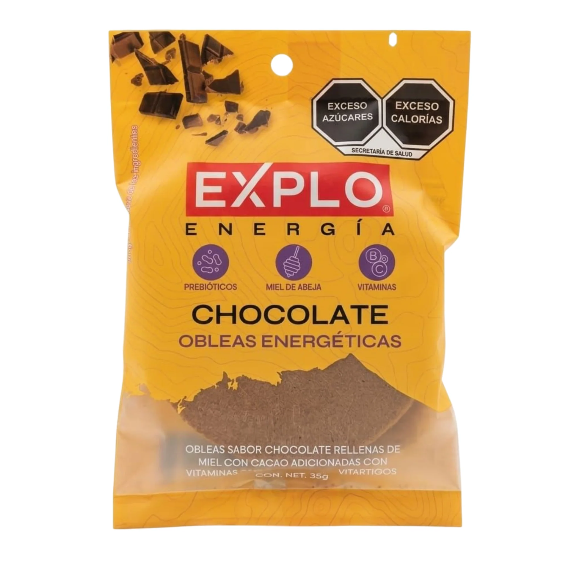 Obleas energéticas EXPLO sabor Chocolate 35 g