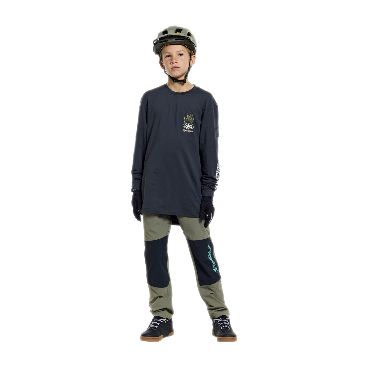 Playera juvenil manga larga para MTB Ruckus Ride; Pressed Carbon