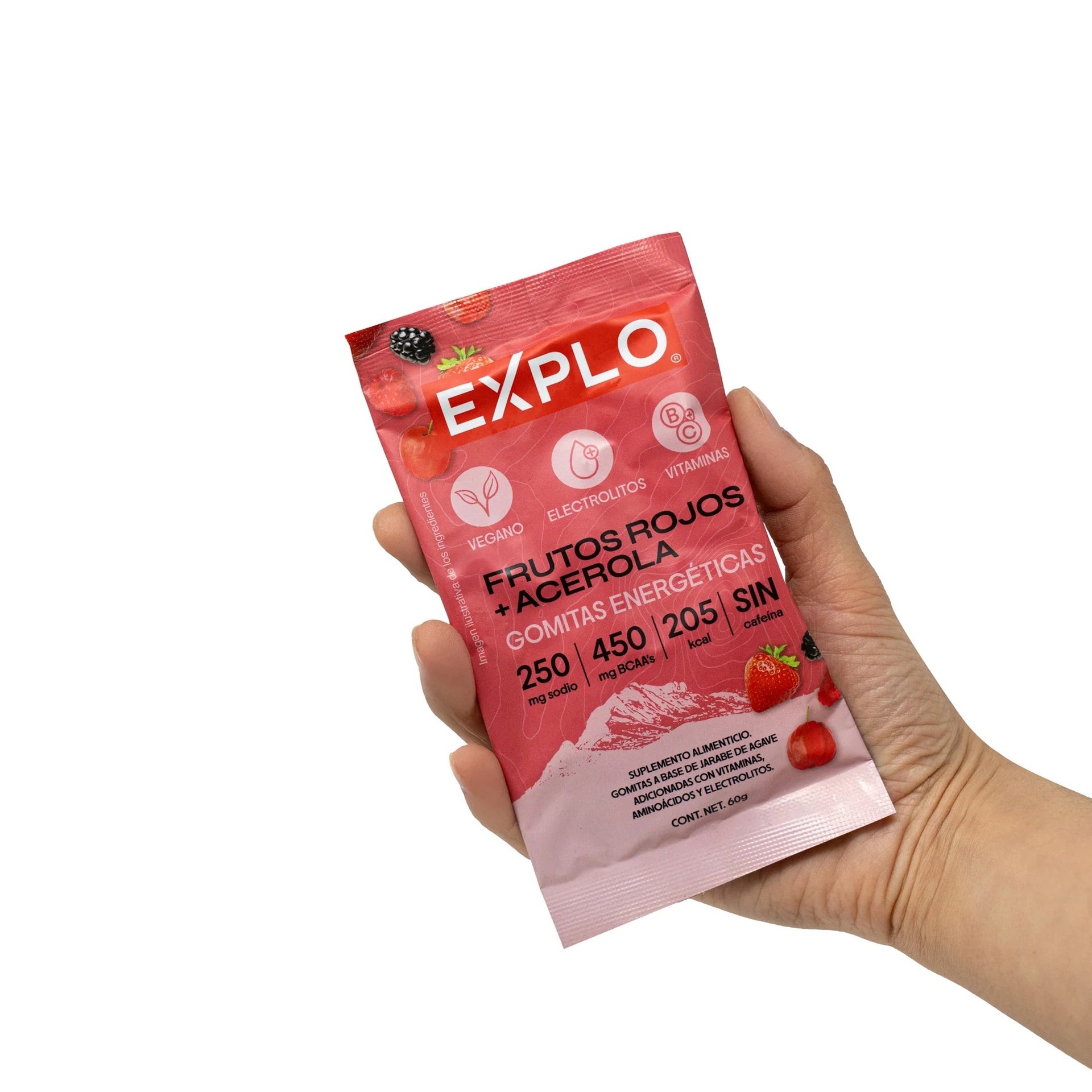 Gomitas energéticas EXPLO sabor Frutos Rojos + Acerola 60 g