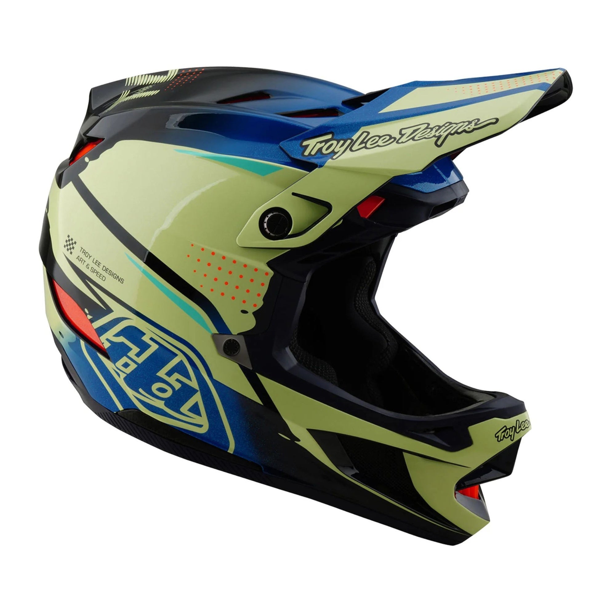 Casco Troy Lee Designs D4 Composite Drip Glo Yellow