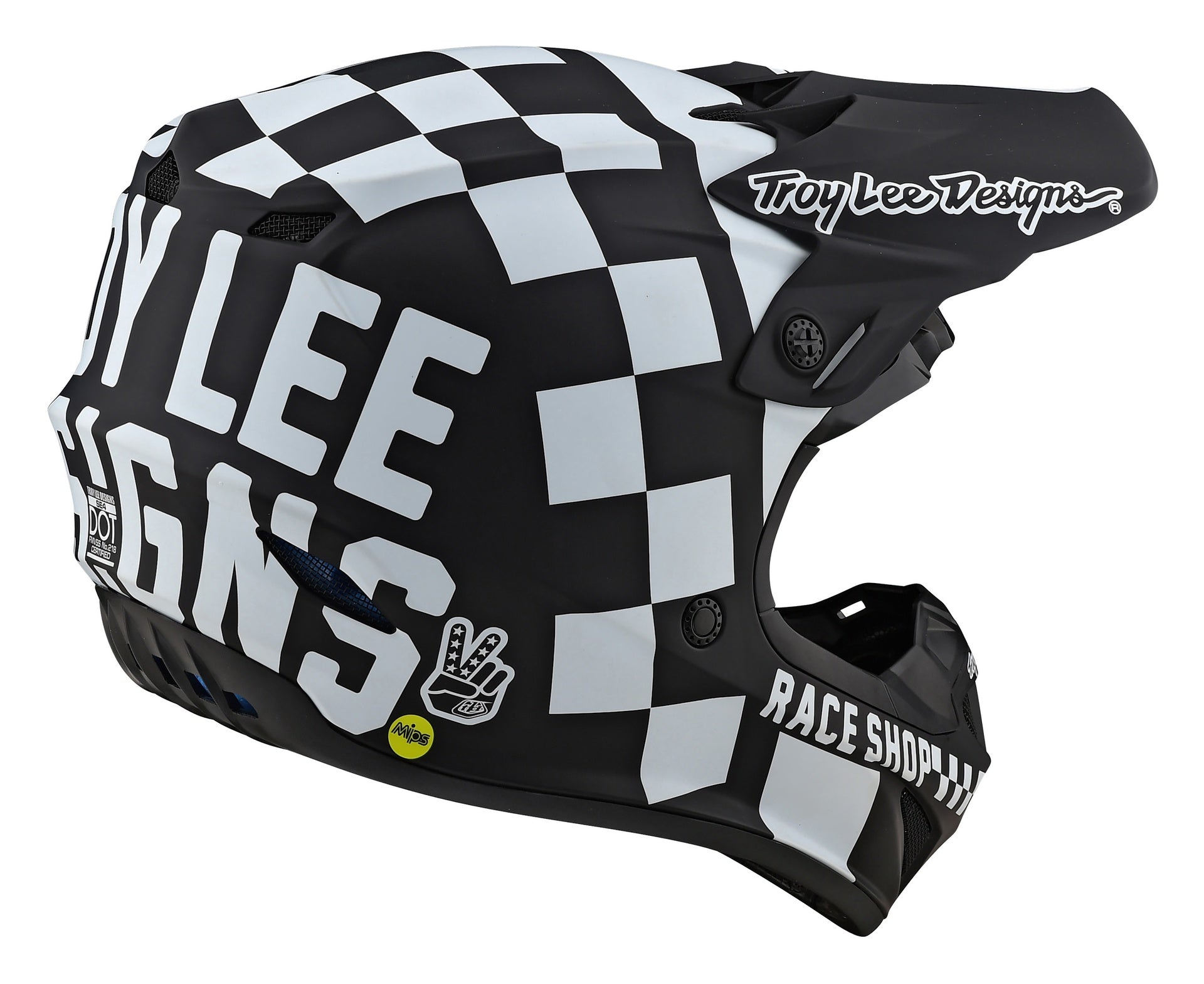 Casco Troy Lee Designs Se4 Polyacrylite Checker Black / White