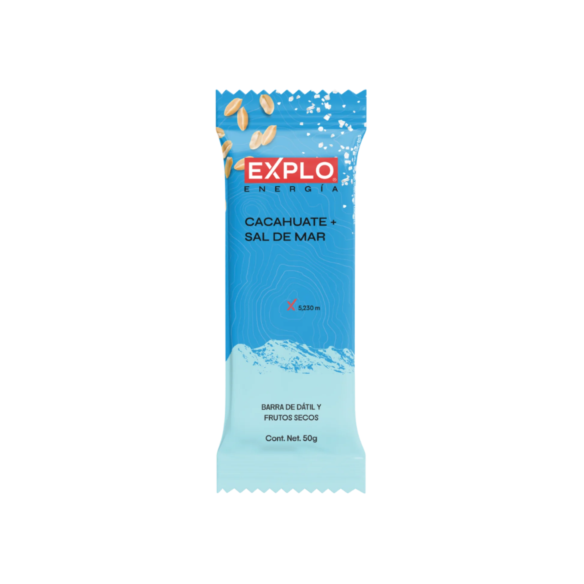 Barra energética EXPLO sabor Cacahuate + Sal de Mar 50 g