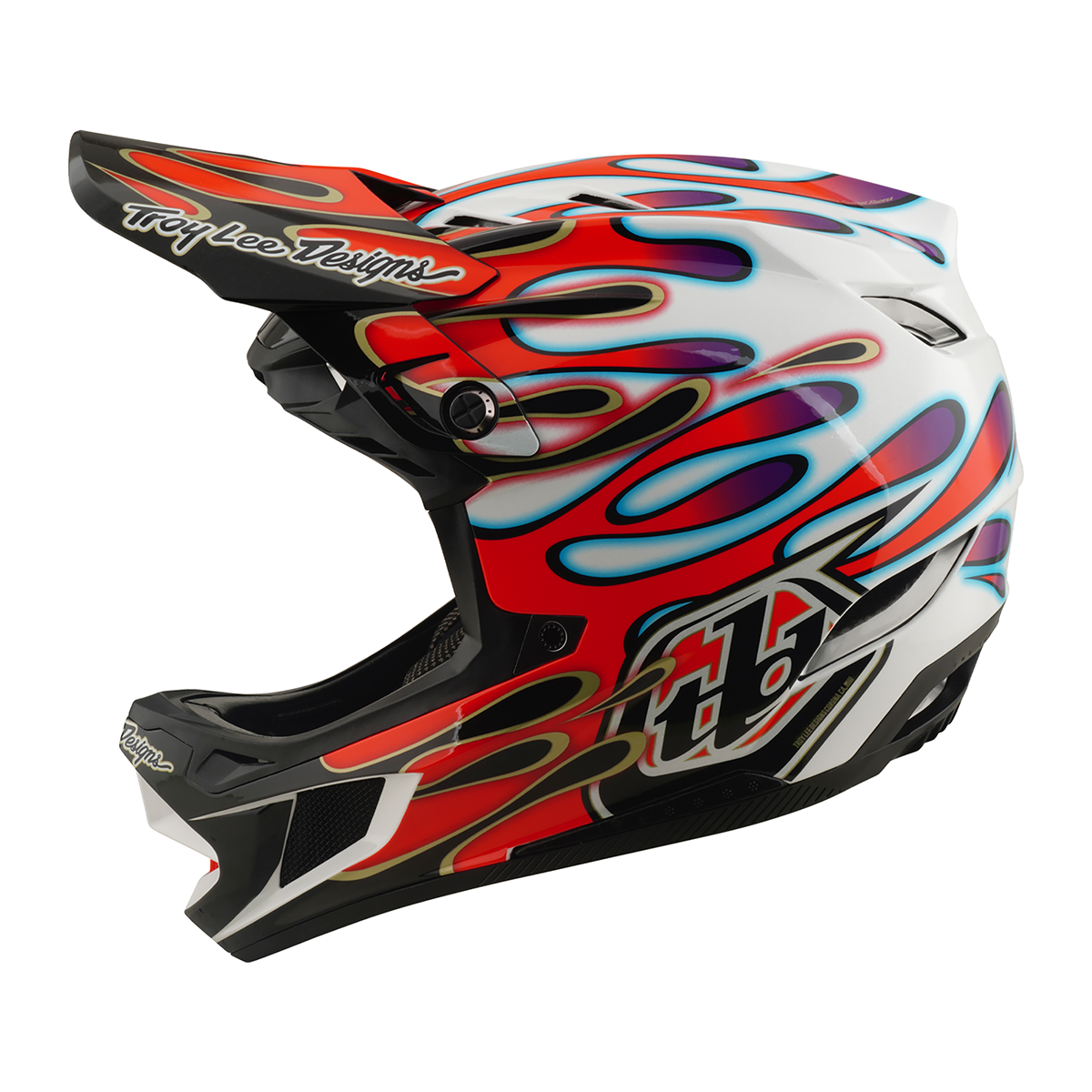 Casco MTB Troy lee designs D4 Composite Overspray White / Red