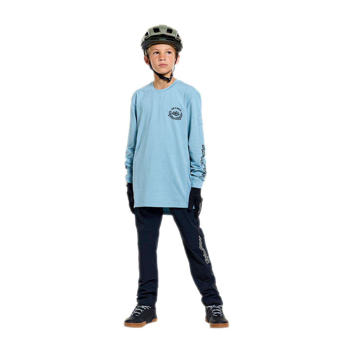 Playera juvenil manga larga para MTB Ruckus Ride; Carbs Dawn Blue