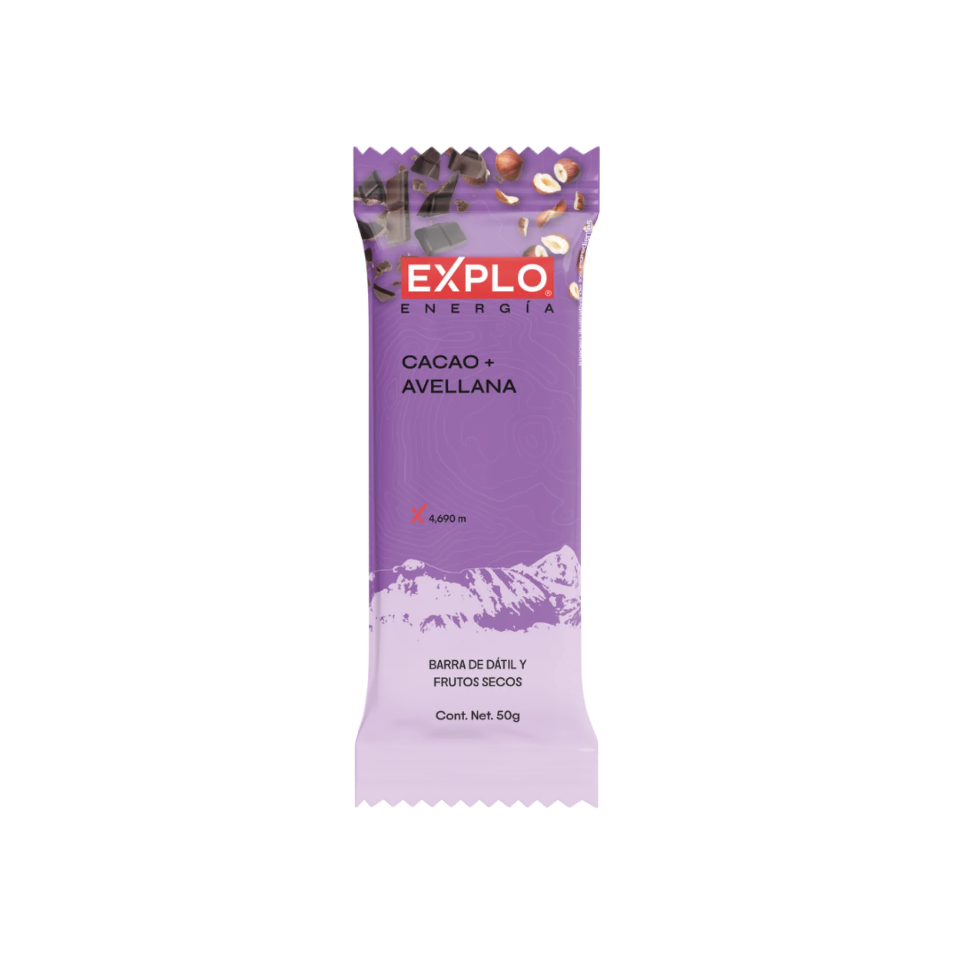 Barra energética EXPLO sabor Cacao + Avellana 50 g