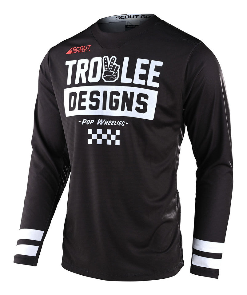 Jersey Troy Lee Designs Scout Gp Moto Peace & Wheelies Black