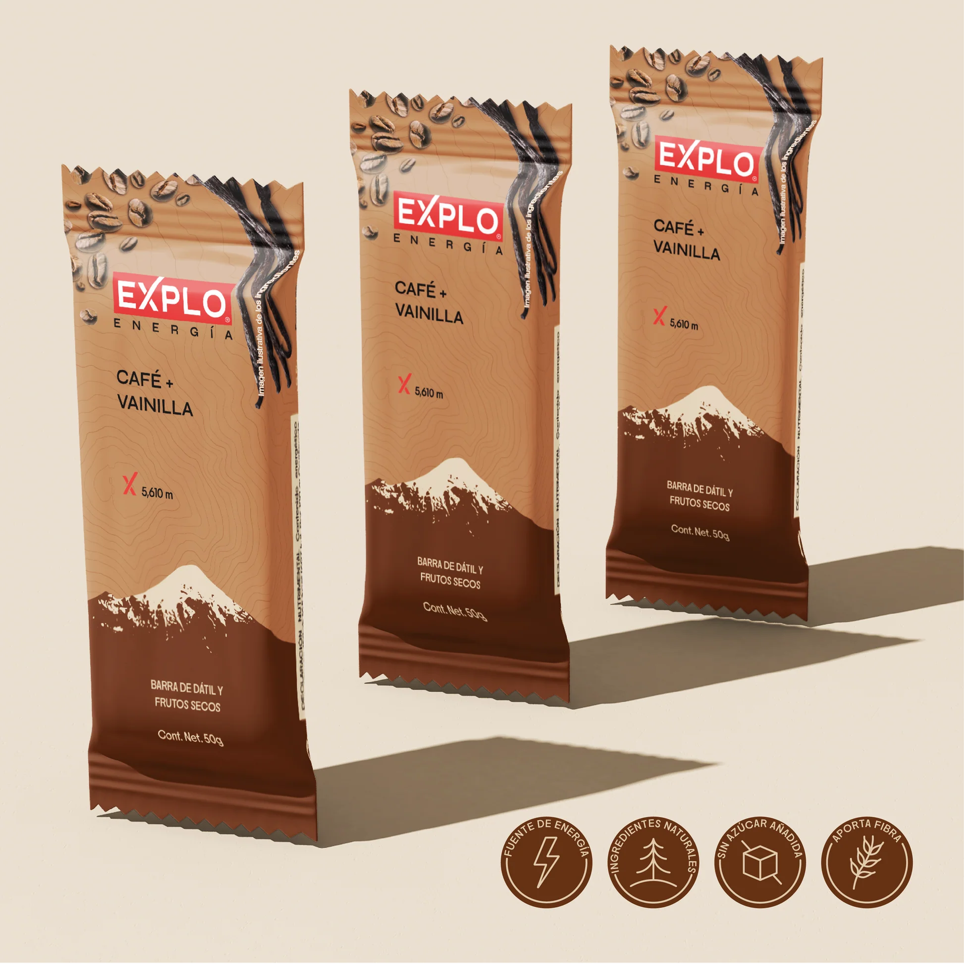 Barra energética EXPLO sabor Café + Vainilla 50 g