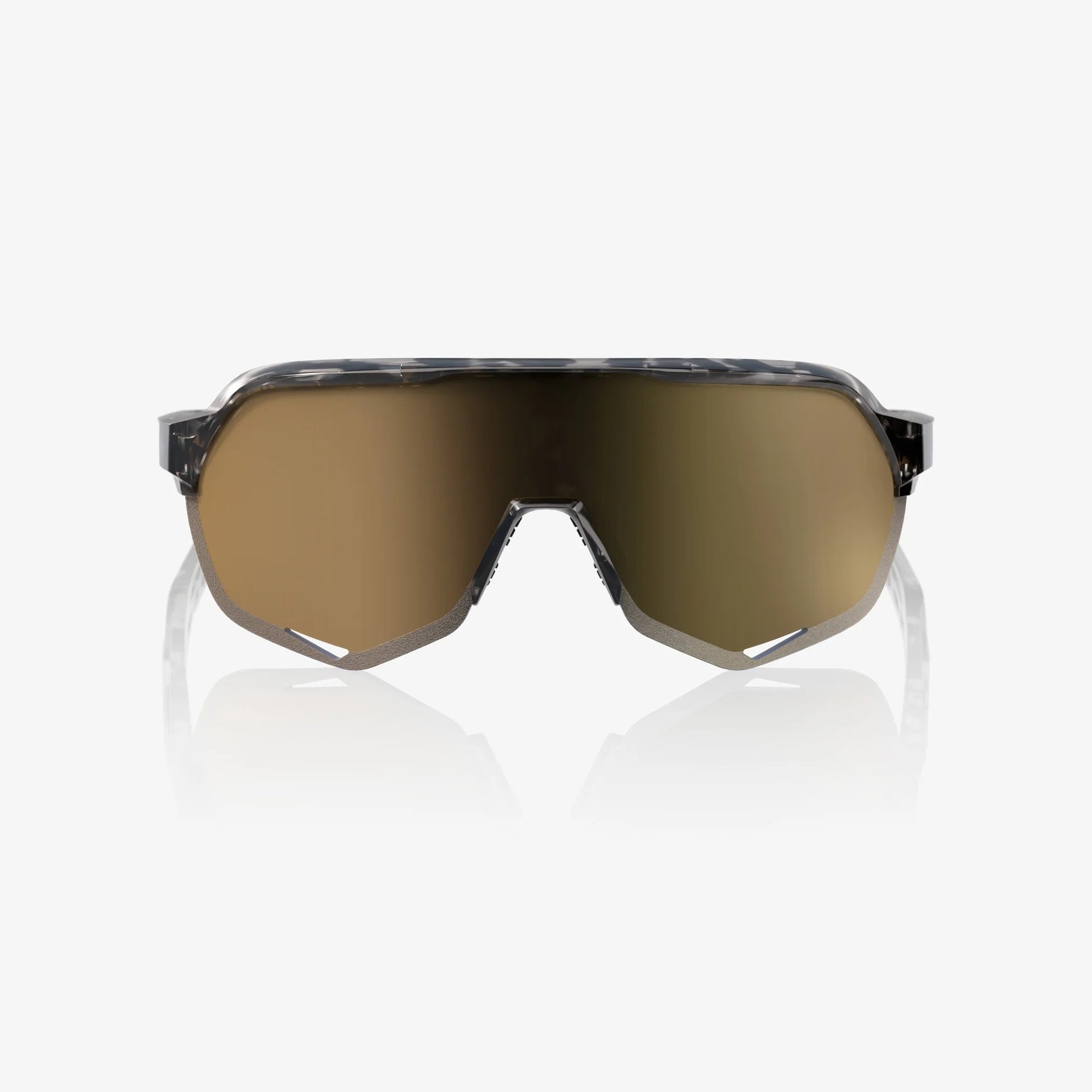 Lentes deportivos 100% S2 Gloss Black Havana - Soft Gold Mirror Lens