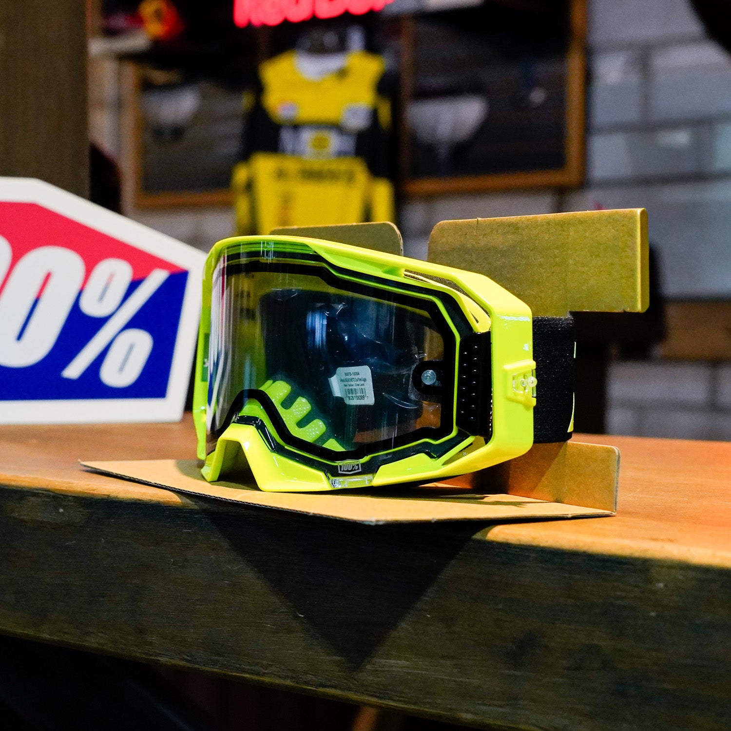 Goggles 100% Armatic Enduro Moto Dual Pane Neon Yellow - Mica Transparente