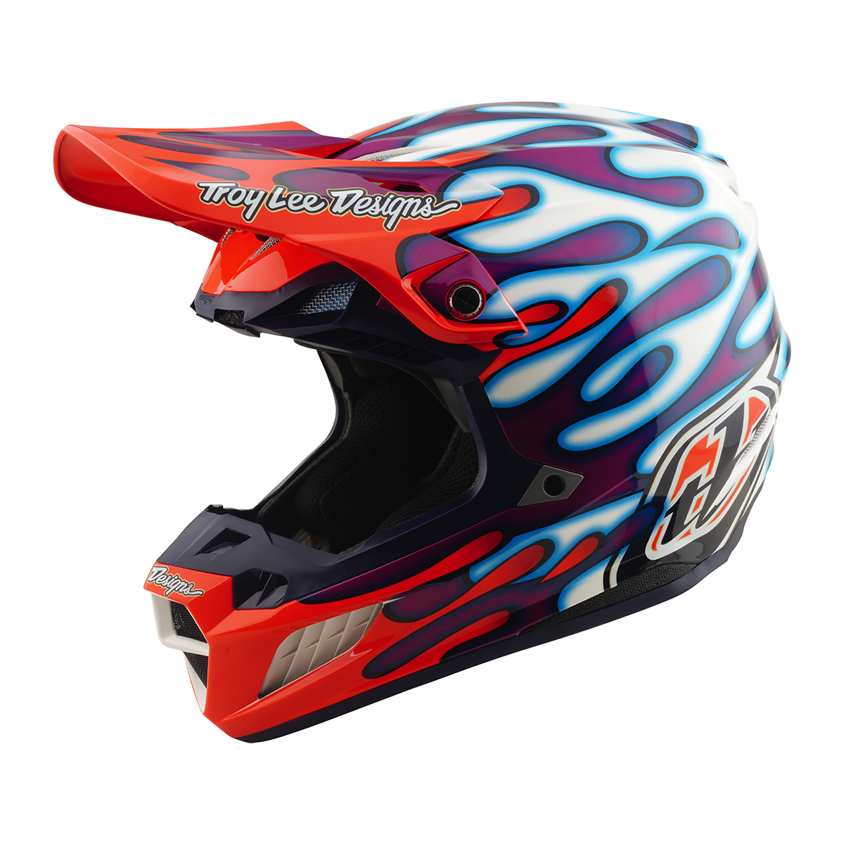 Casco Moto Troy Lee Designs Se5 Ece Composite Overspray Violet / White