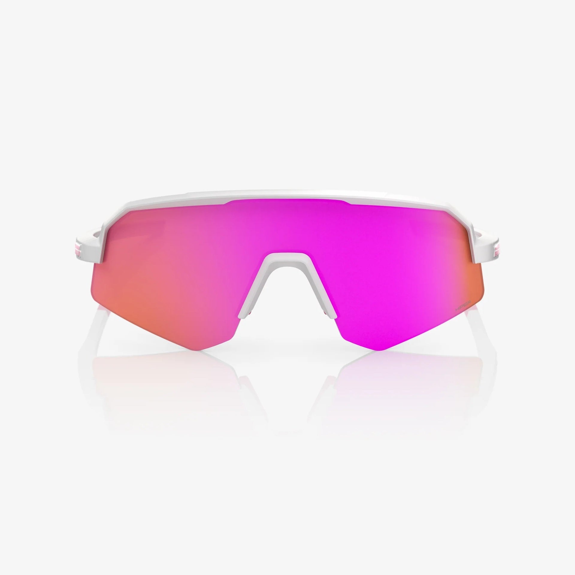 Lentes deportivos juveniles 100% SLENDALE YOUTH Matte White/Pink - HiPER Vital Pink Mirror Lens