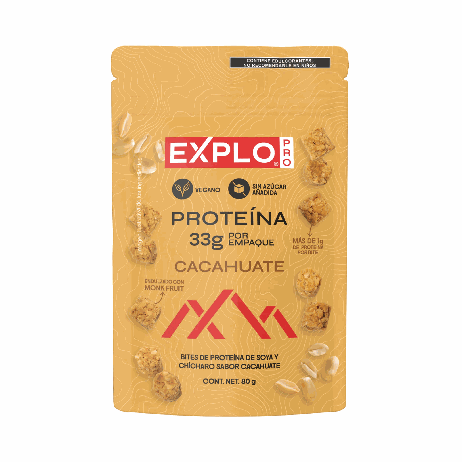 Bites de proteína EXPLO sabor Cacahuate 80 g