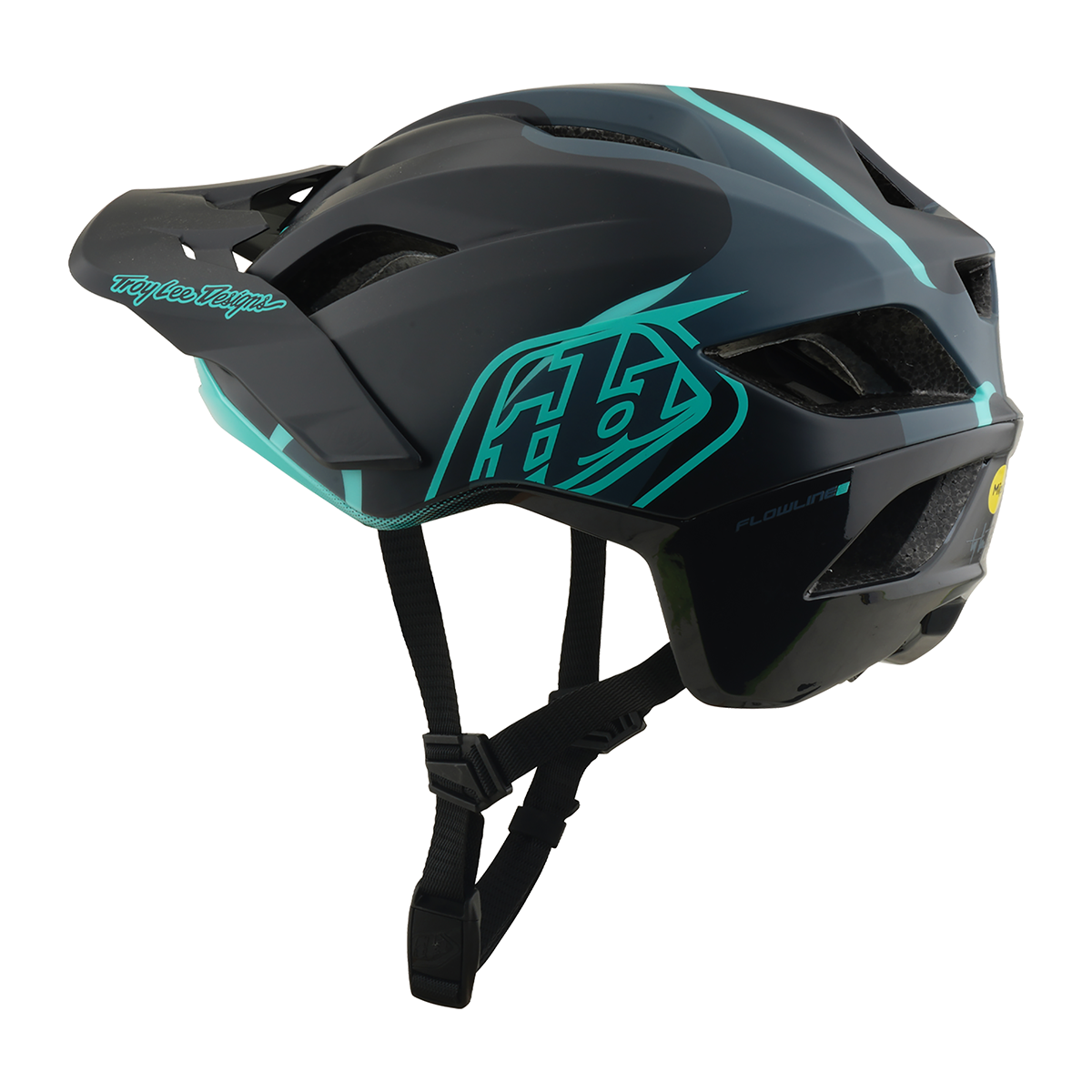 Casco MTB Troy Lee Designs Flowline SE Badge Carbon / Real Teal