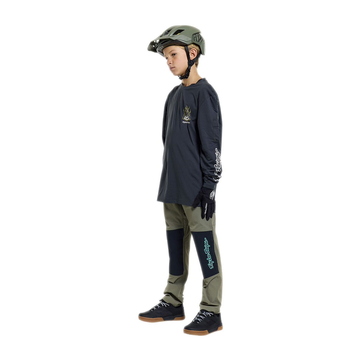 Playera juvenil manga larga para MTB Ruckus Ride; Pressed Carbon