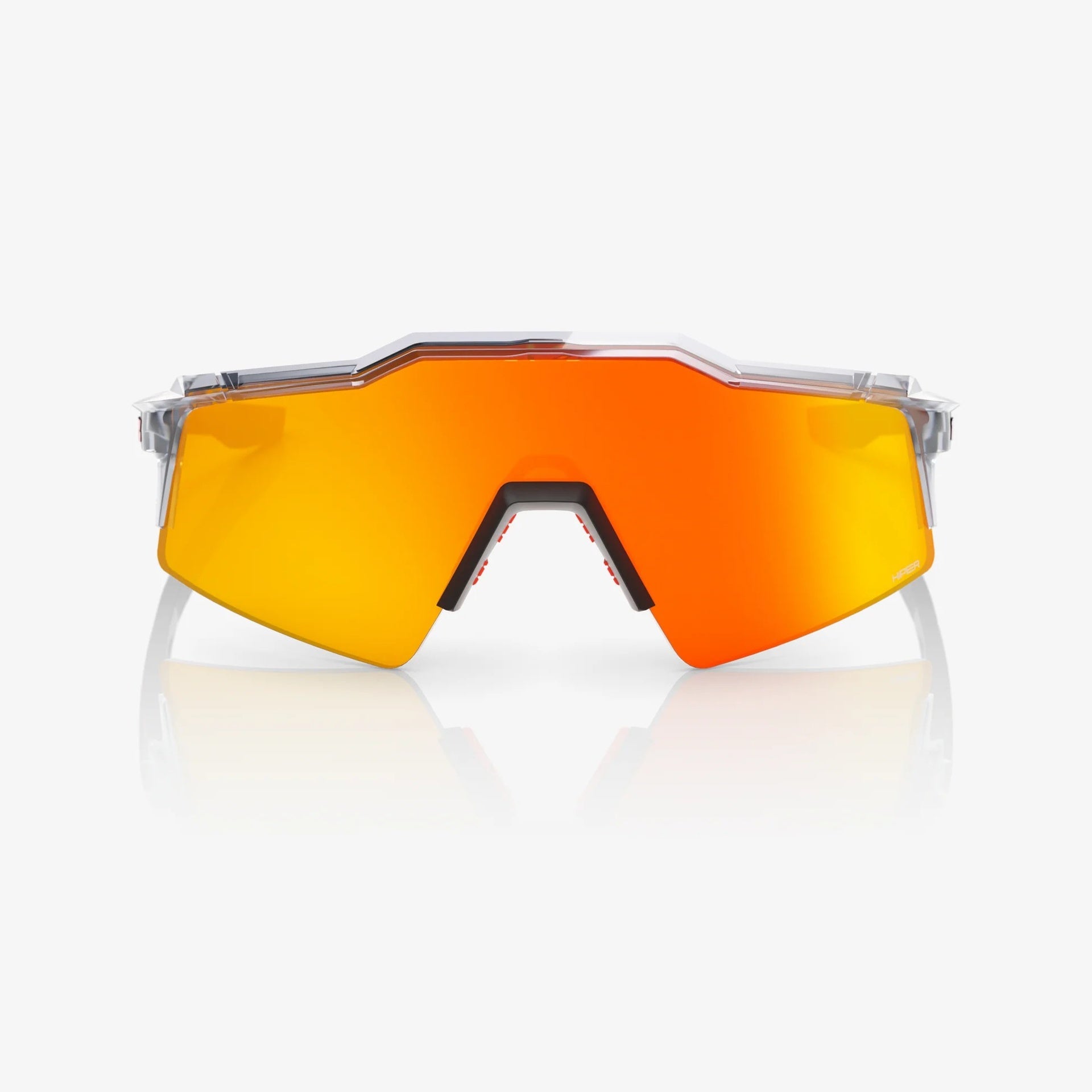 Lentes deportivos 100% SPEEDCRAFT SL Polished Translucent Grey & Matte Black - HiPER Red Mirror Lens