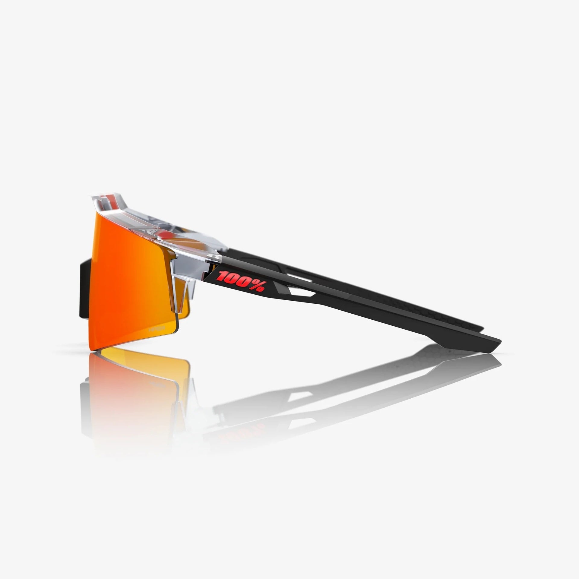 Lentes deportivos 100% SPEEDCRAFT SL Polished Translucent Grey & Matte Black - HiPER Red Mirror Lens