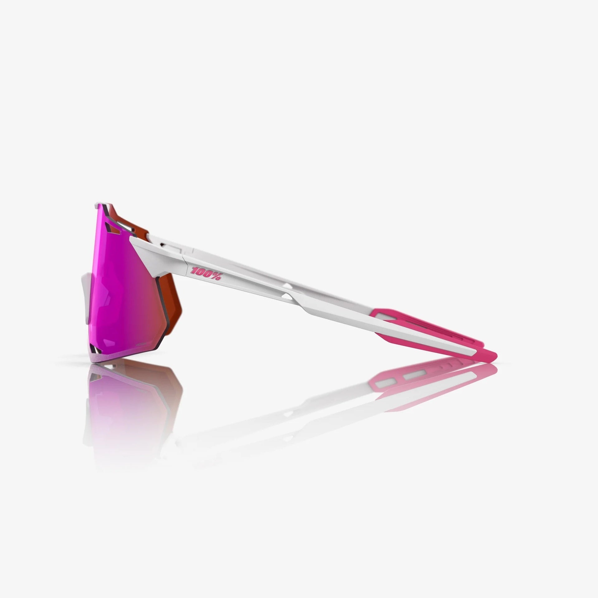 Lentes deportivos 100% HYPERCRAFT XS Matte White/Pink - HiPER Vital Pink Mirror Lens