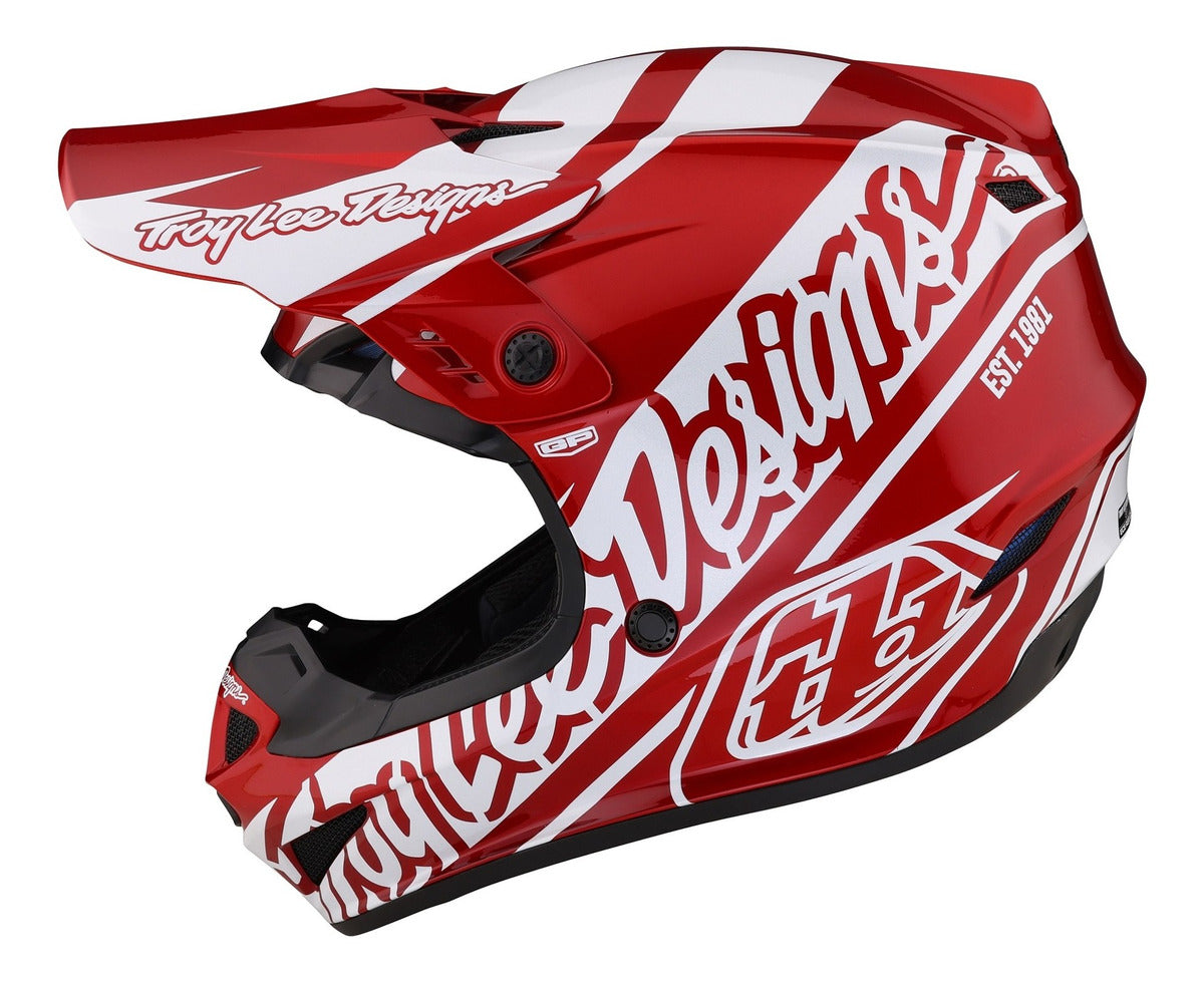 Casco Troy Lee Designs GP Moto Slice Red / White