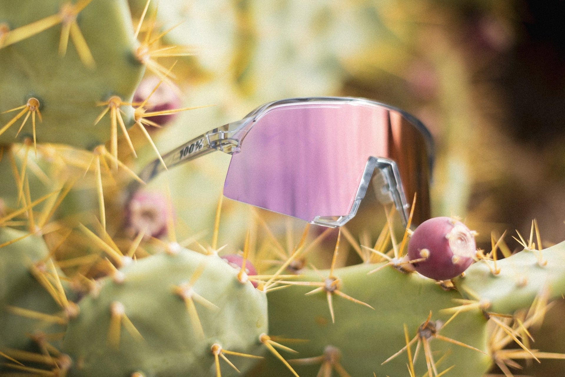 Lentes deportivos 100% S3 - Polished Translucent Grey - Rose Gold Mirror Photochromic Lens