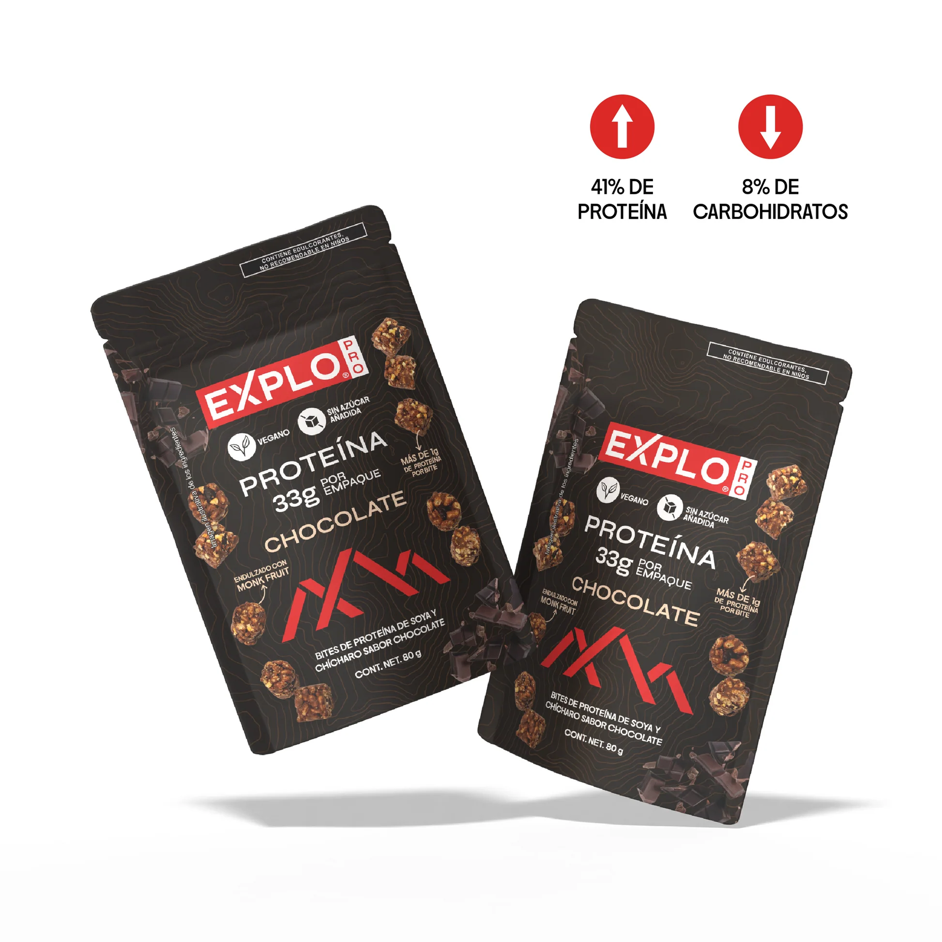 Bites de proteína EXPLO sabor Chocolate 80 g