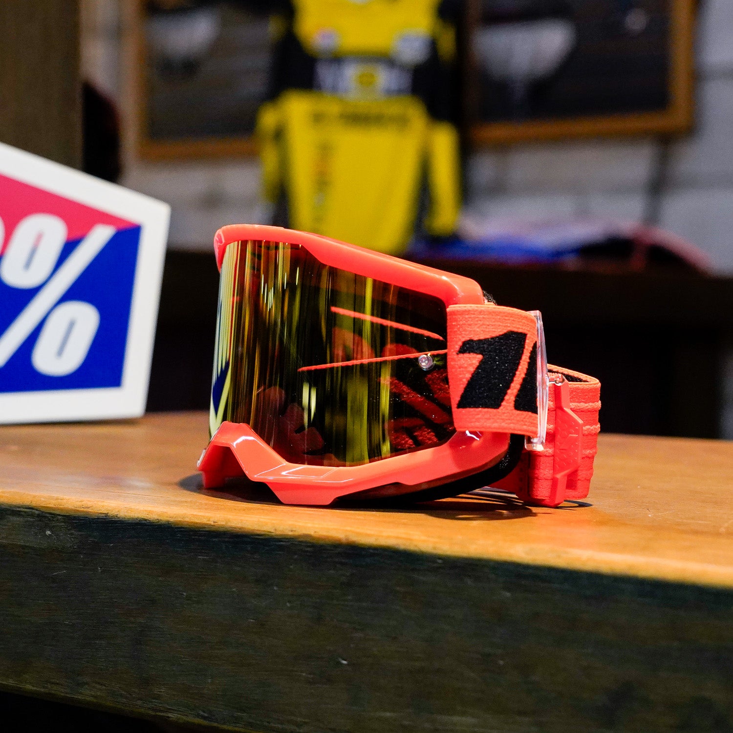 Goggles para niño 100% Strata 2 Neon Orange - Mica Espejo True Gold