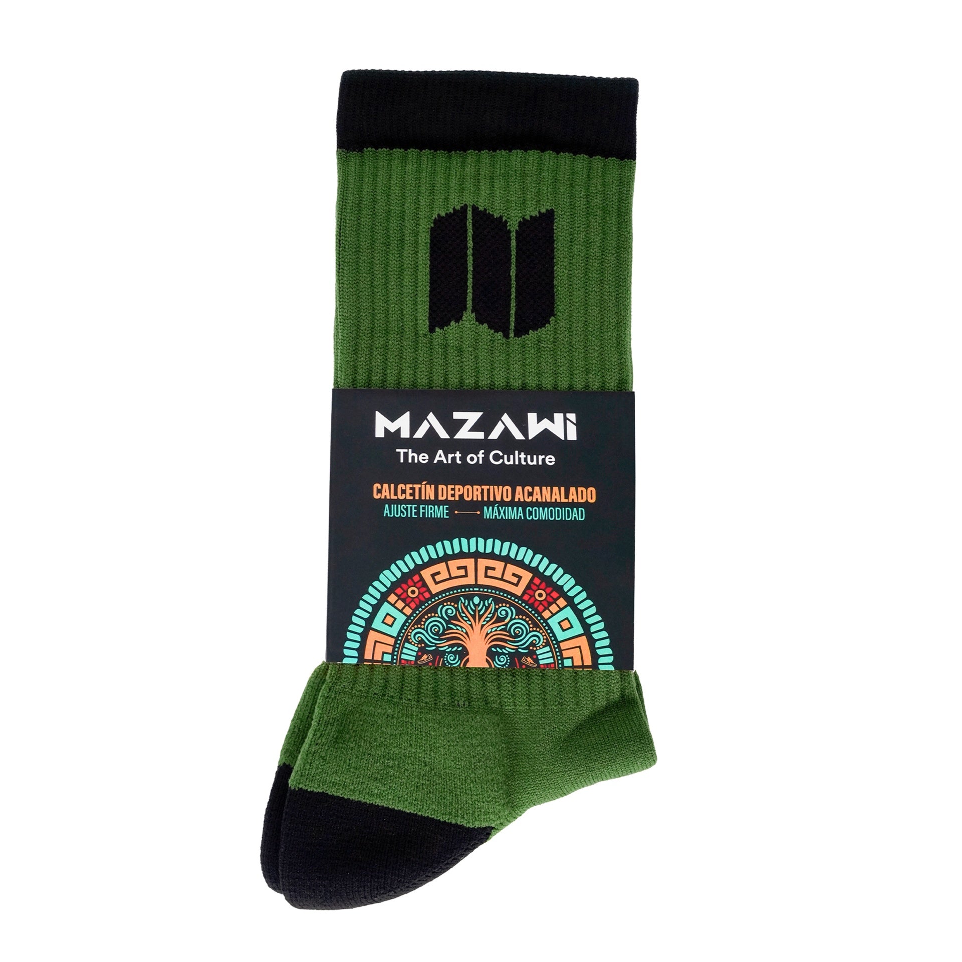 Calceta de Ciclismo Mazawi Negro Olivo
