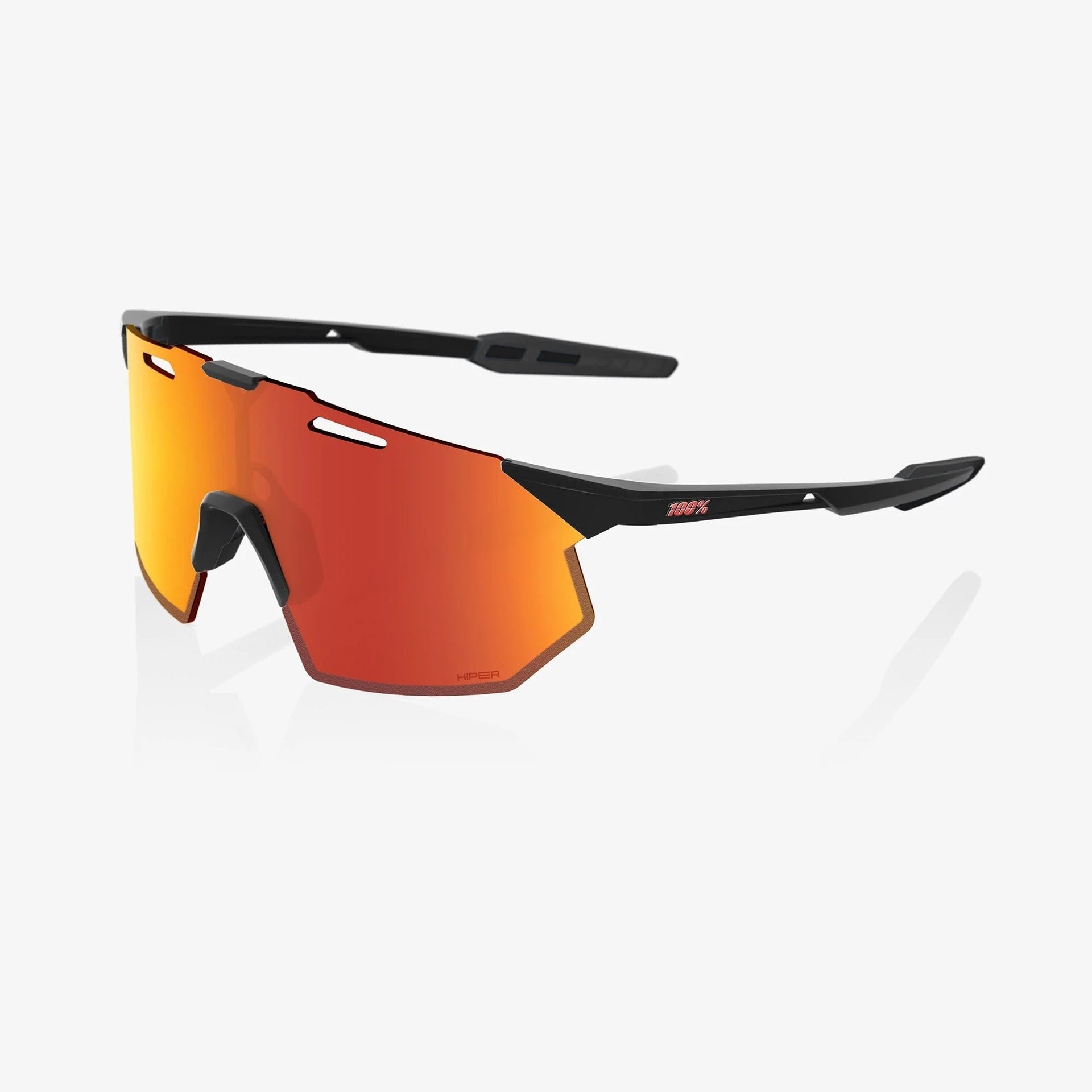Lentes deportivos 100% HYPERCRAFT SQ - Soft Tact Black - HiPER Red Multilayer Mirror Lens